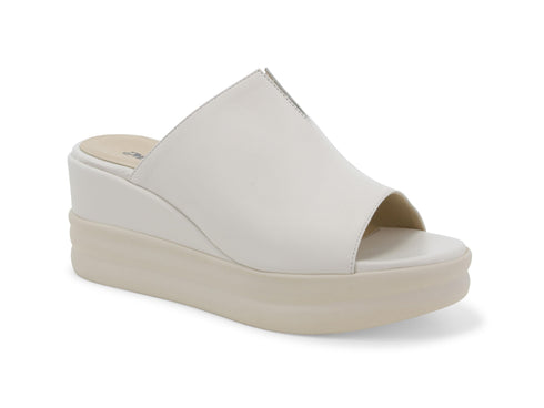 Melluso Slippers with High Wedge Upper and Leather Band