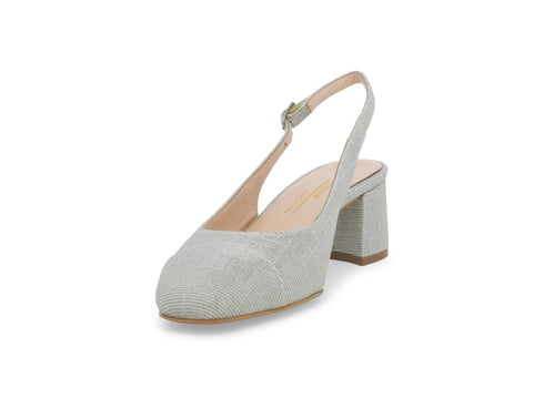 Melluso Décolleté Tessuto Argento - Dettaglio punta E1301Q-257697