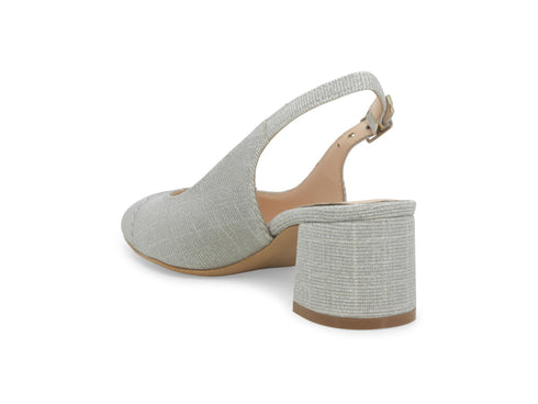 Melluso Décolleté Tessuto Argento - Dettaglio tacco E1301Q-257697