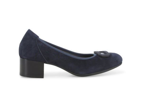 Melluso Décolleté Autunno Inverno Tacco Basso Tomaia Camoscio Blu X5318W-244684