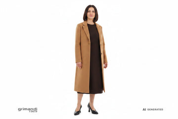 Outfit 2 Autunno Inverno – Abito midi maglia lana cioccolato fondente con cappotto lungo cammello