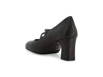 Dettaglio tacco blocco 6 cm e suola gomma décolleté Melluso