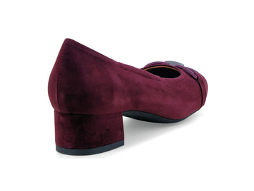 Melluso Women's Pumps in Burgundy Suede with Block Heel