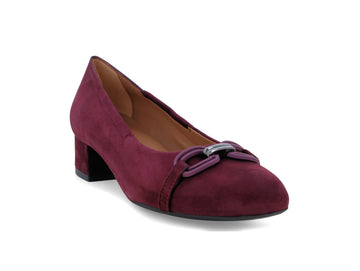 Melluso Women's Pumps in Burgundy Suede with Block Heel