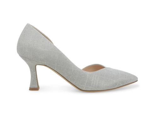 Melluso Décolleté Asimmetrico Elegante Cerimonia in Tessuto Argento E1630W-233518