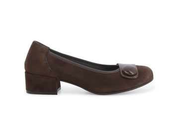 Melluso Décolleté Elegante Tacco Basso Tomaia Camoscio Marrone X5100W-244673