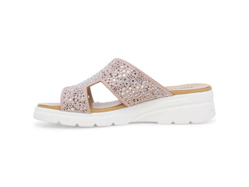 Melluso Ciabatta Tessuto Rosa - Dettaglio laterale R80232Q-259059