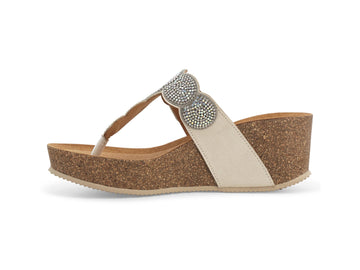 Melluso Infradito Tessuto Beige - Dettaglio laterale 018153Q-259570