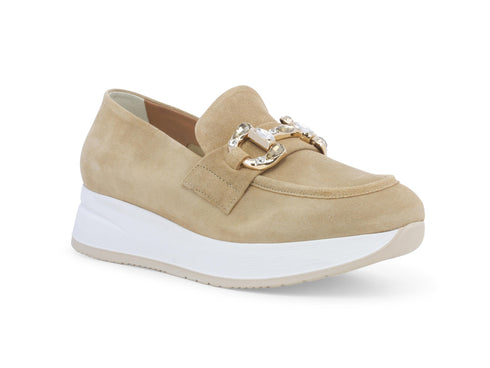 Melluso Women's Loafer Platform Clamp Jewel Suede