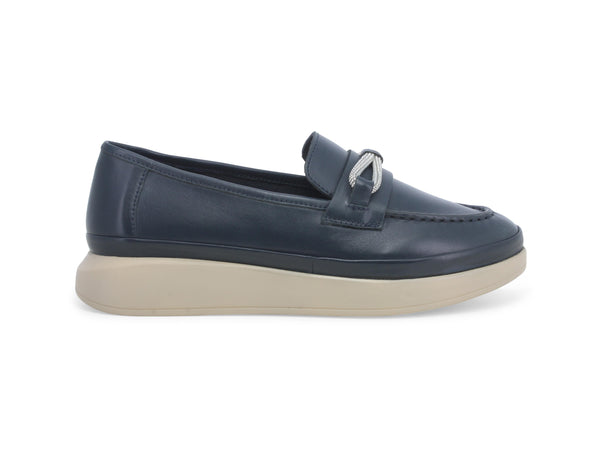 Melluso Donna Mocassini Casual Chic Platform Tomaia Pelle Blu K35222-234431