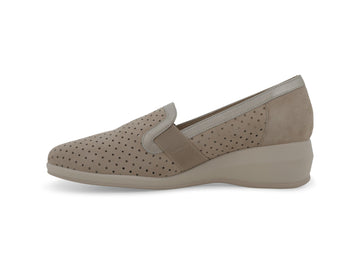 Melluso Mocassini Camoscio Beige - Dettaglio laterale R30618Q-260669