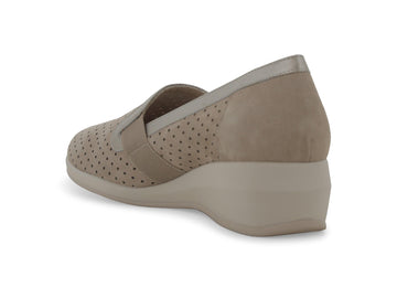 Melluso Mocassini Camoscio Beige - Dettaglio tacco R30618Q-260669