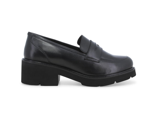 Mocassini Donna Melluso Suola Carrarmato Comfort Assoluto Pelle Nera 034327-238290