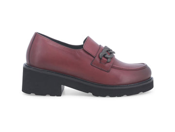 Melluso Mocassini Made in Italy Tacco Medio Tomaia Pelle Bordeaux 034321-230671
