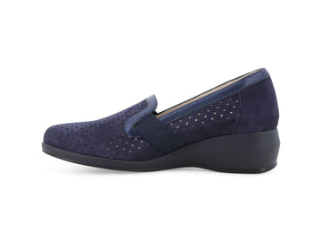 Melluso Mocassino Camoscio Blu - Dettaglio laterale R30618Q-260674