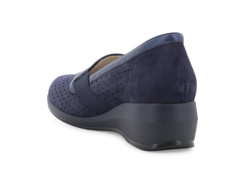 Melluso Mocassino Camoscio Blu - Dettaglio tacco R30618Q-260674