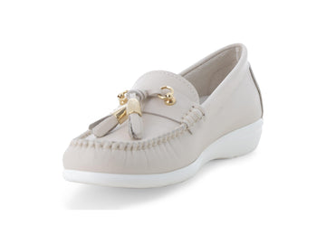 Melluso Mocassino Pelle Beige - Dettaglio punta 01087Q-257736