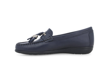 Melluso Mocassino Pelle Blu - Dettaglio laterale 01087Q-257735