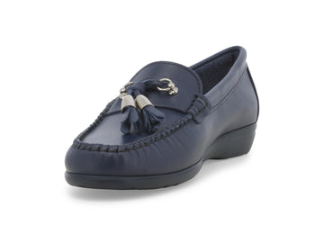 Melluso Mocassino Pelle Blu - Dettaglio punta 01087Q-257735