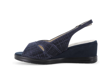 Melluso Sandalo Tessuto Blu - Dettaglio laterale R80339Q-257949