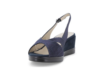 Melluso Sandalo Tessuto Blu - Dettaglio punta R80339Q-257949