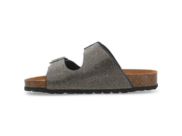 Melluso Sandalo Tessuto Nero - Dettaglio laterale 018146Q-259577