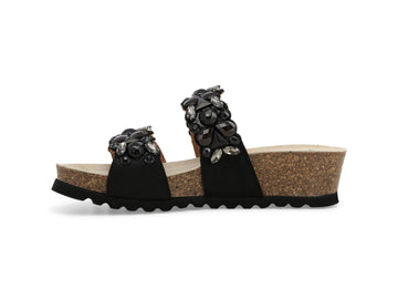 Melluso Sandalo Tessuto Nero - Dettaglio laterale 018147Q-259563