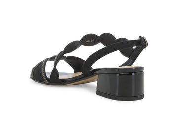 Melluso Sandalo Tessuto Nero - Dettaglio tacco K35555Q-259353