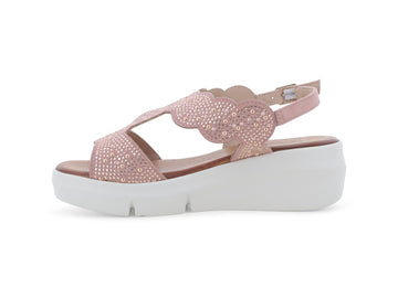 Melluso Sandalo Tessuto Rosa - Dettaglio laterale R80440Q-259052