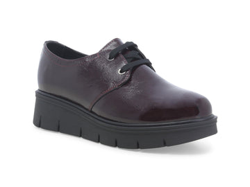 Melluso Women's Lace-Up Winter Shoes Wedge Patent Upper