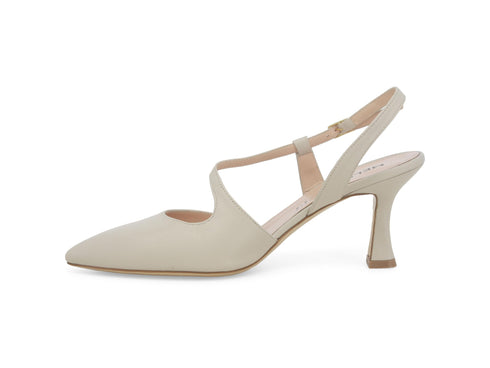 Melluso Slingback Pelle Beige - Dettaglio laterale E1634Q-257678