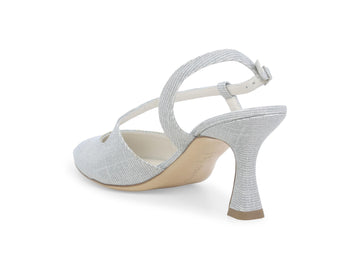 Melluso Slingback Tessuto Argento - Dettaglio tacco E1634Q-256992