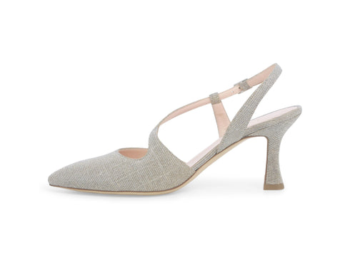 Melluso Slingback Tessuto Oro - Dettaglio laterale E1634Q-256995