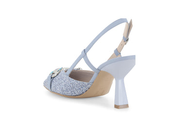 Melluso Slingback Pelle Blu - Dettaglio tacco E1851Q-260423
