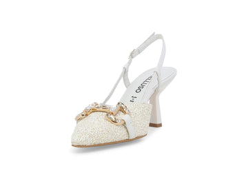 Melluso Slingback Tessuto Beige - Dettaglio punta E1851Q-260424