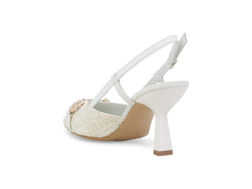 Melluso Slingback Tessuto Beige - Dettaglio tacco E1851Q-260424