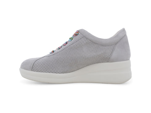 Melluso Sneaker Camoscio Grigio - Dettaglio laterale R20245Q-257197