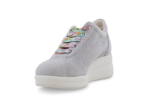 Melluso Sneaker Camoscio Grigio - Dettaglio punta R20245Q-257197