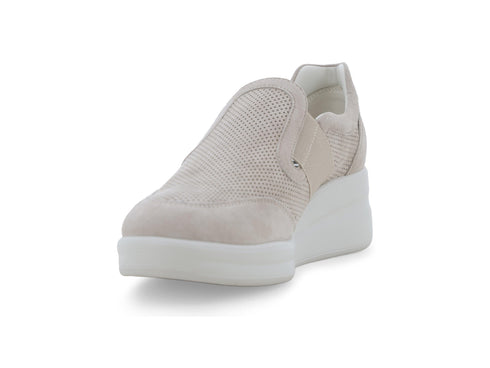 Melluso Sneaker Camoscio Beige - Dettaglio punta R20255Q-260750