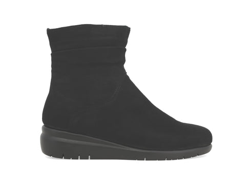 Melluso Stivaletto Comfort Nero Camoscio con Gambale Morbido