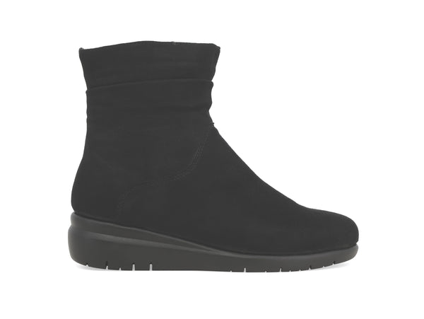 Melluso Stivaletto Comfort Nero Camoscio con Gambale Morbido