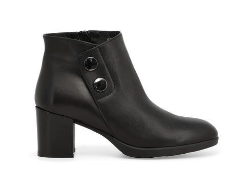 Melluso Stivaletto Elegante Nero in Pelle con Tacco e Bottoni Z246Z-254175