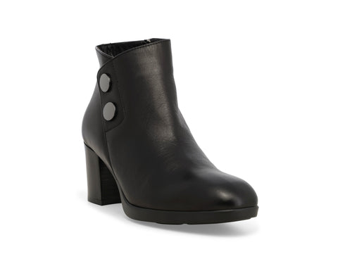 Melluso Stivaletto Elegante Nero in Pelle con Tacco e Bottoni