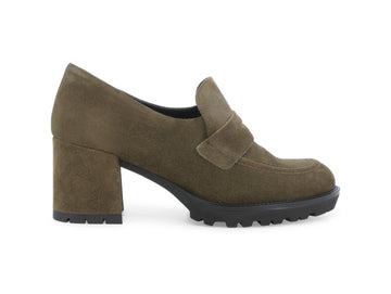 Melluso Donna Mocassino Made in Italy Tomaia Pelle Scamosciata Verde L5251W