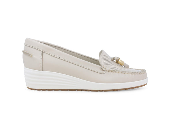 Melluso Mocassini Donna Praticità e Stile Disinvolto Tomaia Pelle Beige 01027Z-243471