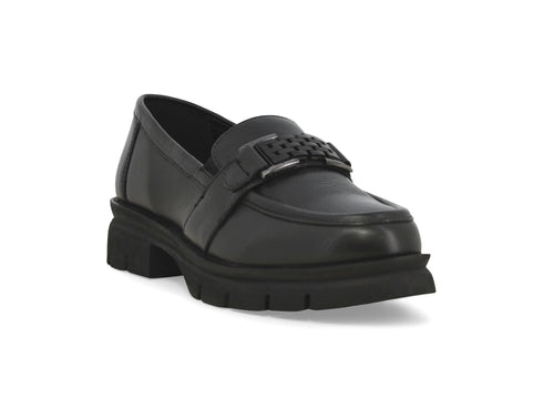Melluso Mocassino Casual Nero in Pelle con Suola Chunky