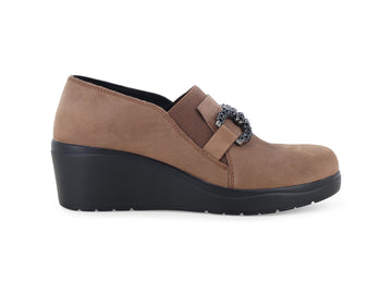 Melluso Mocassini Donna in Camoscio Beige con Zeppa K53018Q-262044