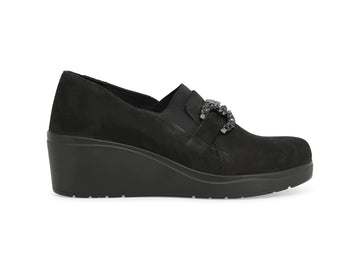 Melluso Mocassini Donna in Camoscio Nero con Zeppa K53018Q-262043