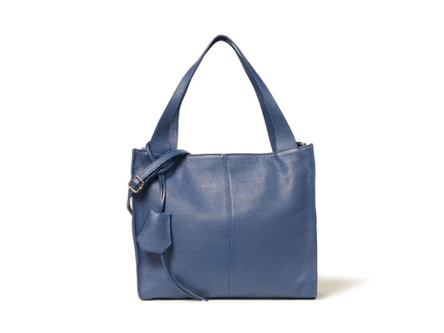 Melluso Borsa Shopping in Pelle Blu con Triplo Scomparto BOR842-250561