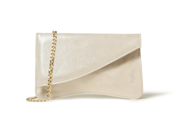 Melluso Pochette a Busta in Pelle Perlata Platino Beige BJ036Z-246891